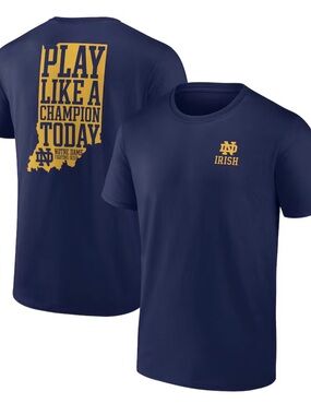 NWT Notre Dame Blue Graphic TShirt Play Like A Champion 2XL Cotton